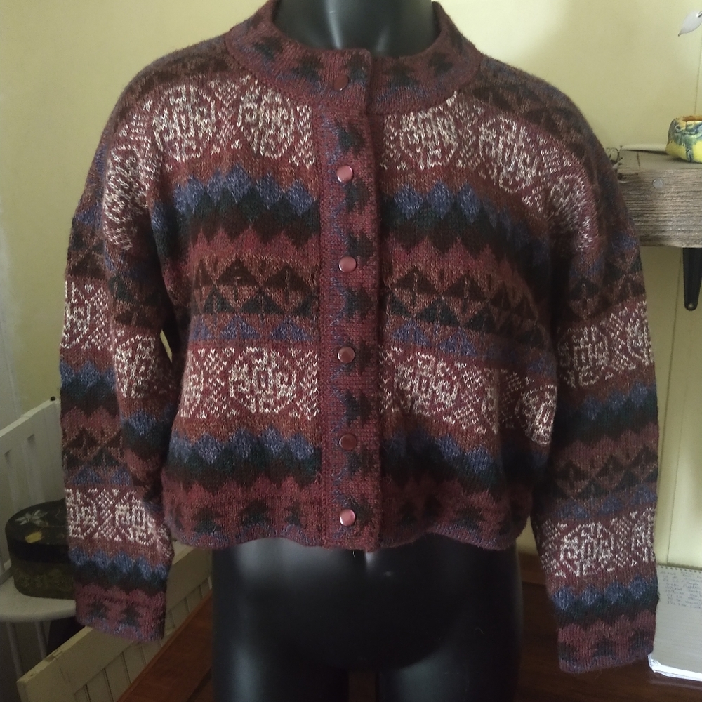 Alpaca Cropped Button up Cardigan